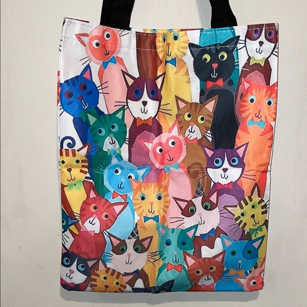 Colorful Cat Print Tote Bag NWOT